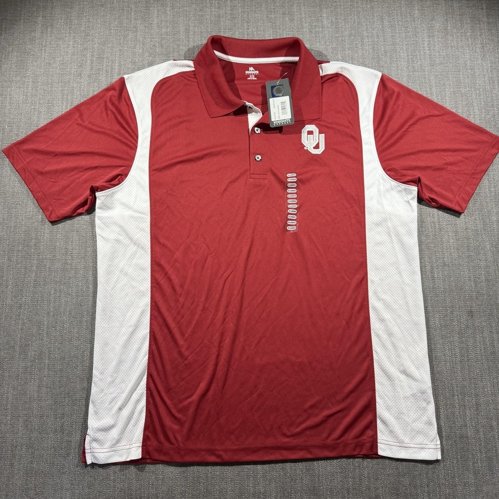 Oklahoma Sooners Polo Shirt Mens XL Red NCAA Football‎ Knights Apparel OU